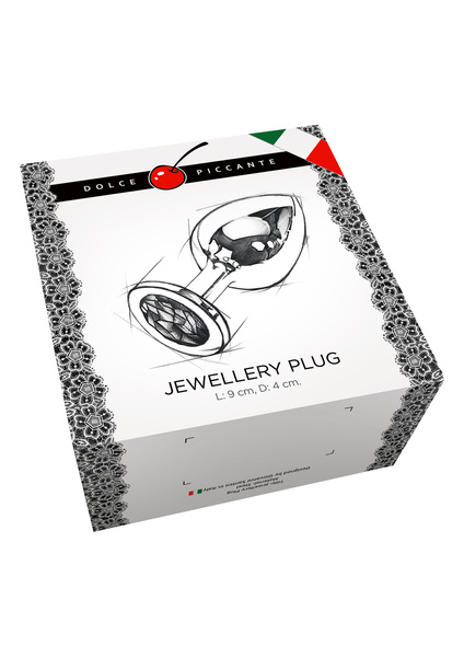 Metalowy korek z kryształkiem Jewellery Silver Large Blue