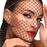 Маска з Цирконіями Starlet Face Mask Black/Rhinestones Kinky Diva