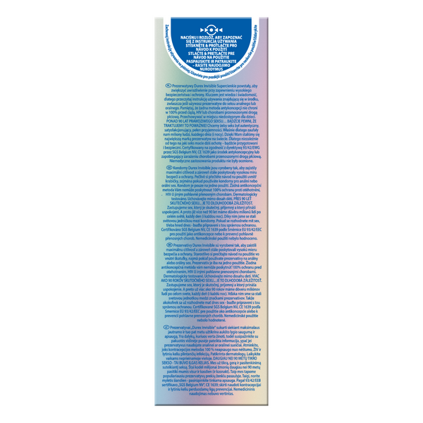 Prezerwatywy Lateksowe Supercienkie Invisible 10 Szt. Durex