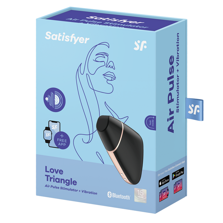 Bezdotykowy stymulator łechtaczki z aplikacją Satisfyer Love Triangle Black