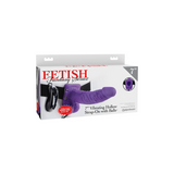 Fetish Fantasy Series  7" Vibrating Hollow Strap-On with Balls Purple