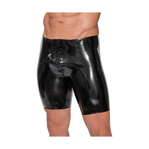 Lateksowe spodenki męskie Men's Latex Pants Zip black XXL LateX