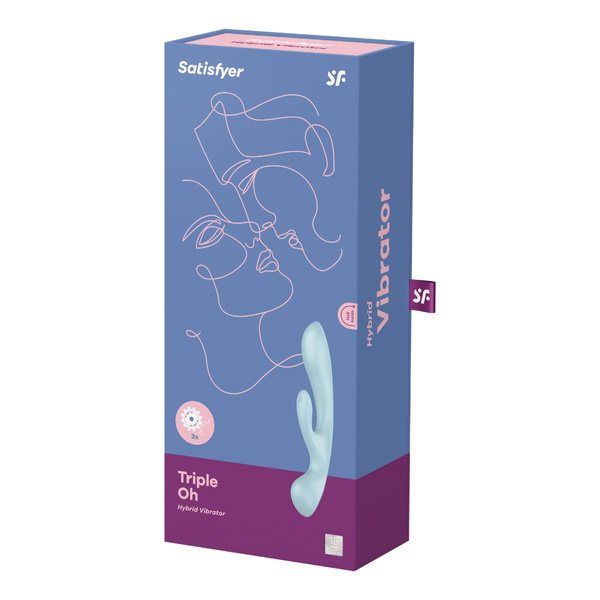 Rabbit Vibrator Triple Oh Light Blue Satisfyer