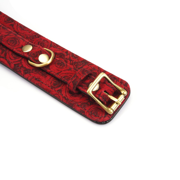 Kinbaku Ukiyoe Red Rosy Lamb Leather Handcuffs Liebe Seele