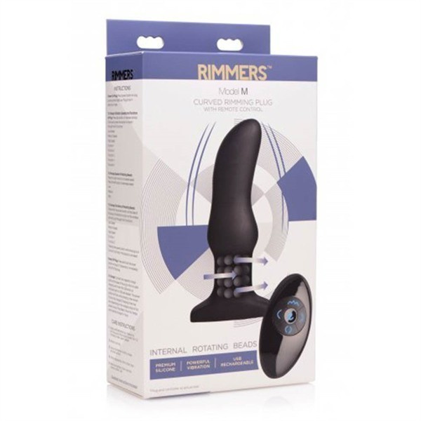 Wibrujący Korek Analny Model M Curved Rimmer Plug With Remote Rimmers