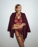 Batty Burgundy Body Harness Promees