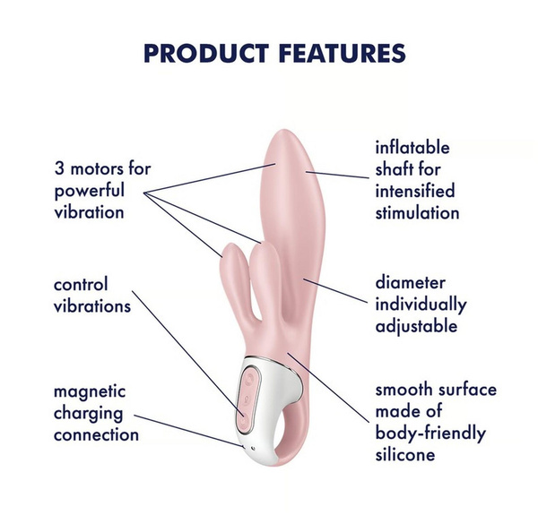 Вібратор-кролик Air Pump Bunny 3 rose Satisfyer