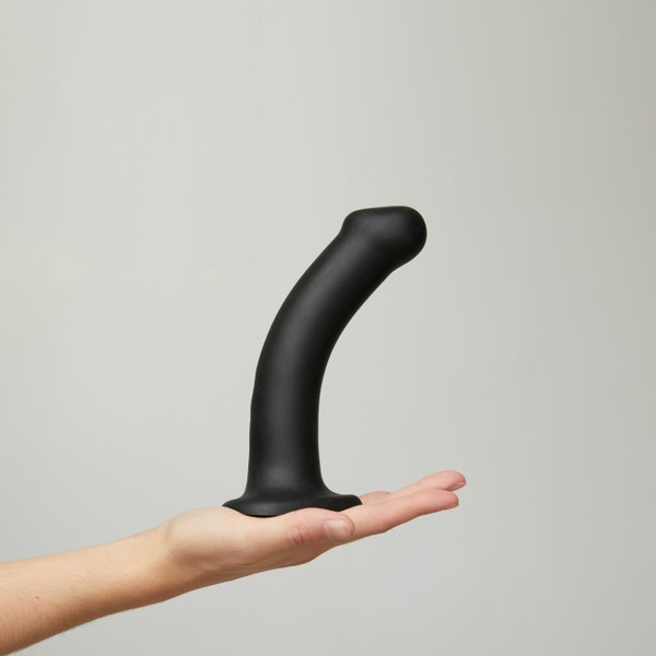 Wyjątkowo Miękkie Dildo Silicone Bendable Dildo Double Density M Black Strap-on-me