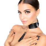 Obróżka Z Chwostem Teasing Tassel Collar Black/Gold Kinky Diva