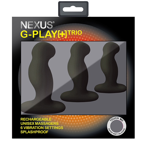 Zestaw Trzech Różnych Masażerów Prostaty G-Play+ Trio S/M/L Black Nexus