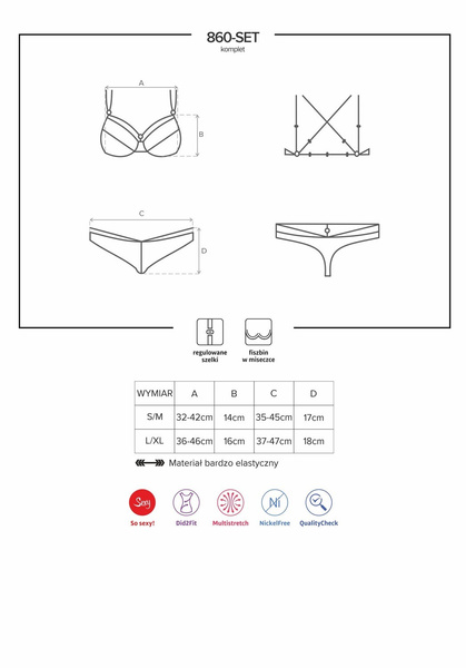 860-Set-1 комплект чорний L/XL Obsessive