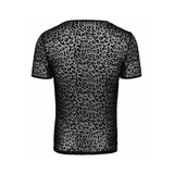 Koszulka H071 Leopard Flock V-Neck T-Shirt Xxl Noir Handmade