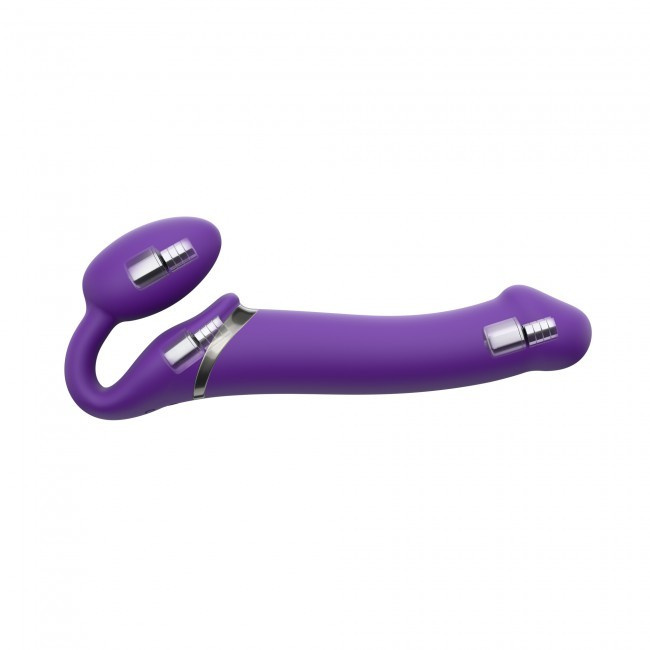 Podwójny wibrator dla par Strap-on-me Vibrating Strap-on XL Purple