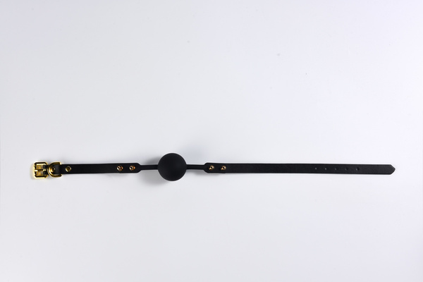Silikonowy Knebel Ze Skórzanym Zapięciem Upko Silicone Solid Medium Ball Gag UPKO