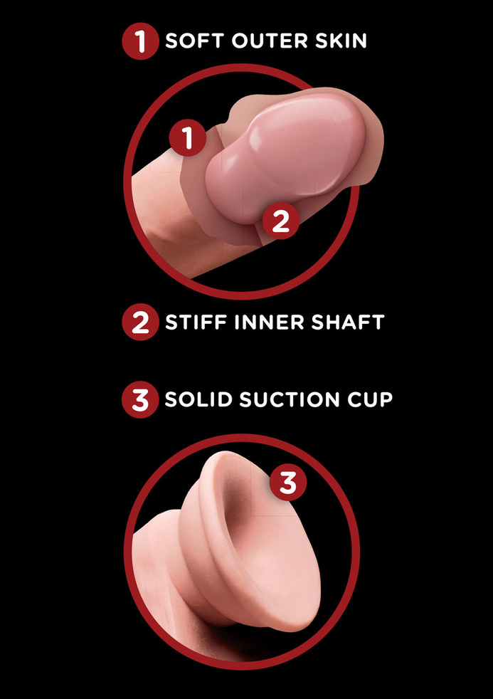 Dildo z przyssawką King Cock 3D Cock Swinging Balls 7 Inch