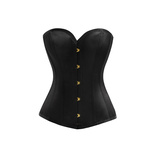 Black Overbust Corset Covering Breasts Upko Black Overbust Corset L UPKO