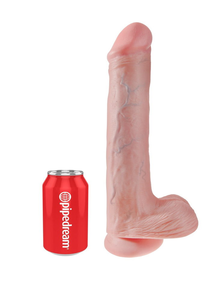 King Cock 13' Cock with Balls Flesh dildo z jądrami cieliste 33cm