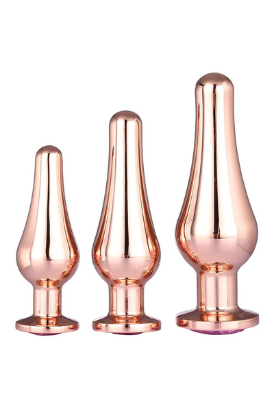 Gleaming Love Pleasure Set Rose Gold Dreamtoys Plug Set