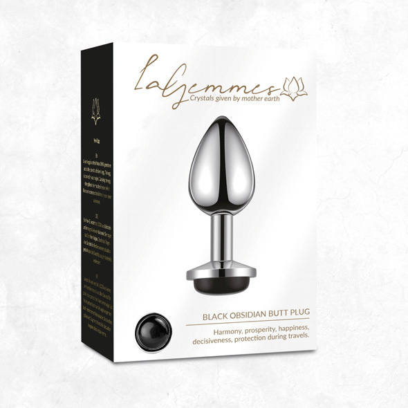 Korek Analny Z Czarnym Obsydiadem Butt Plug Black Obsidian La Gemmes