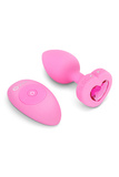 Korek analny Vibrating Heart Shape Jewel Plug S/M Pink