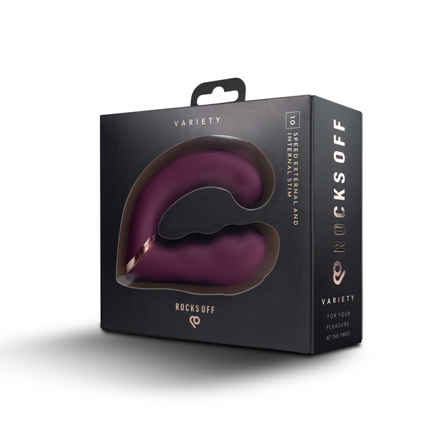 Wibrator do punktu G ze stymulatorem Rocks-Off Variety Burgundy