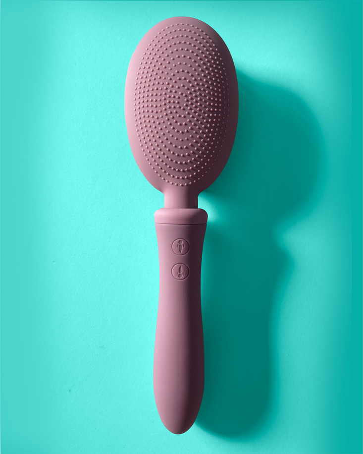 Vibraliss Vibrating Brush Rose Pudre hair brush