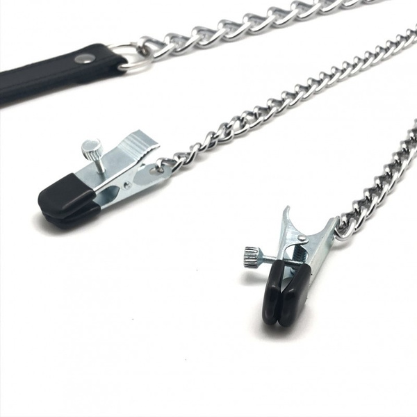 Klamerki Na Sutki Ze Smyczą Nipple Clamps + Leash The Red