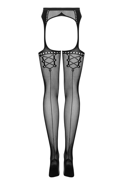 Garter Stockings S314 Czarne S/M/L Obsessive