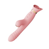 Вібратор Багатофункціональний Rose Thruster Strawberry Pink Zalo