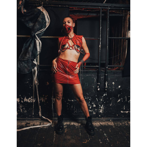 Harness-bra with chains Red HellRider