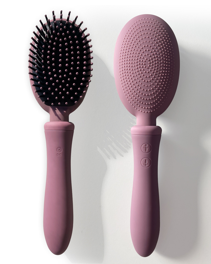 Vibraliss Vibrating Brush Rose Pudre hair brush