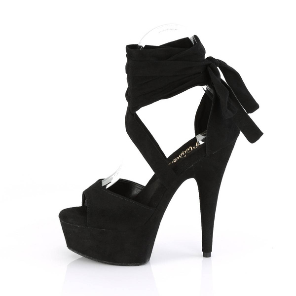 Platform Shoes Delight-679 Black Faux Suede / Black Faux Suede 8 (38,5) Pleaser
