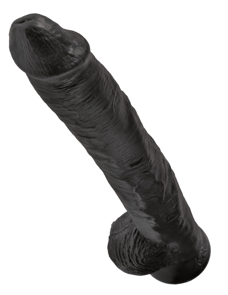 King Cock 14' Cock with Balls Black dildo z jądrami czarne 35cm