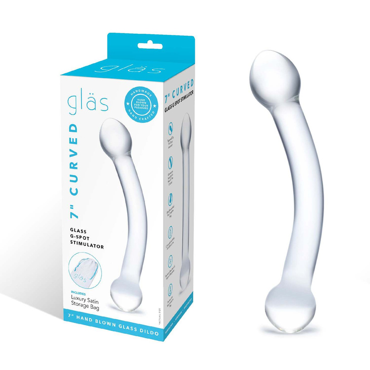 Zakrzywione szklane dildo do stymulacji punktu G Glas Curved G-Spot Stimulator Glass Dildo