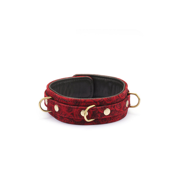 Kinbaku Ukiyoe Red Rosy Leather Collar And Leash Liebe Seele