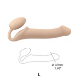 Podwójne dildo Strap-on-me Silicone bendable strap-on L Vanilla 