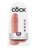 King Cock 8' Cock with Balls Flesh dildo z jądrami cieliste 20cm