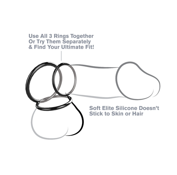 Набір кілець Fantasy C-Ringz Silicone 3-Ring Stamina Set Pipedream