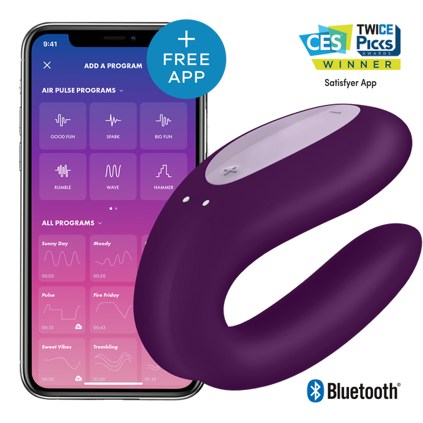 Satisfyer Double Joy Violet incl. Bluetooth and App