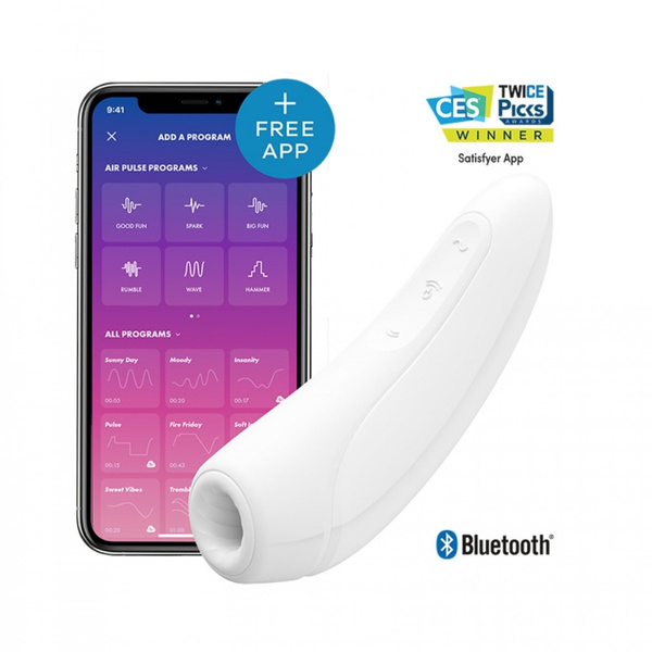 Stymulator łechtaczki Satisfyer Curvy 1+ White with App