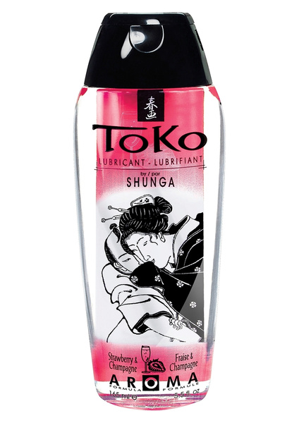Їстівний лубрикант з ароматом шампанського з полуницею Toko Aroma Personal Lubricant Sparkling Strawberry Wine 165Ml Shunga