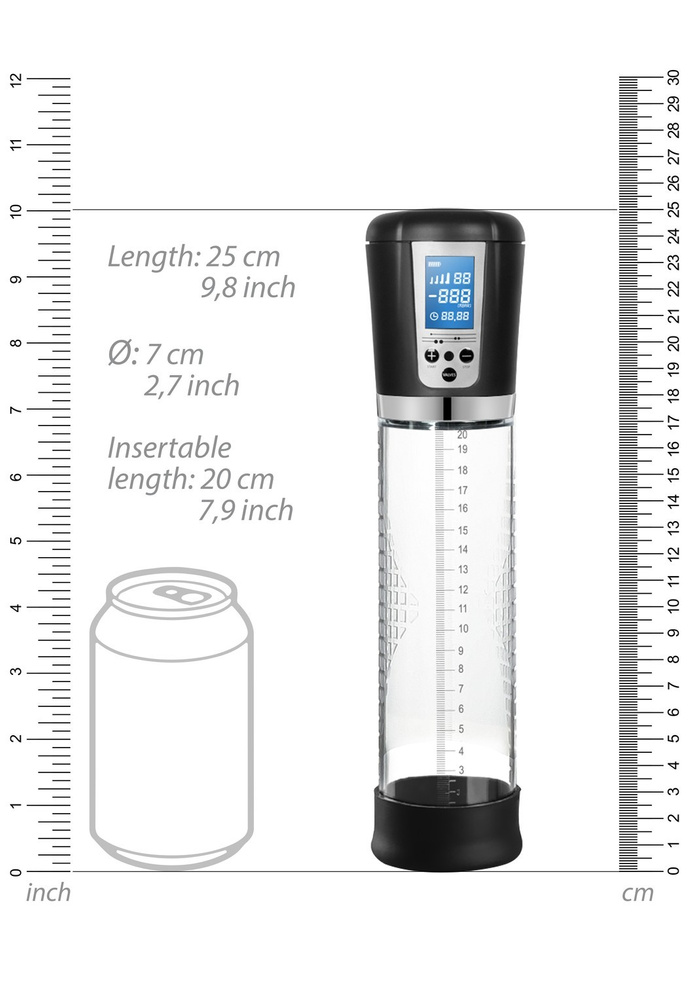 Shots Pumped Premium Rechargeable Automatic LCD Pump Transparent