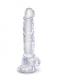 King Cock 8 Inch Cock with Balls Transparant