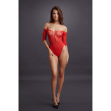 Crotchless Rhinestone Teddy Red OS Le Desir 