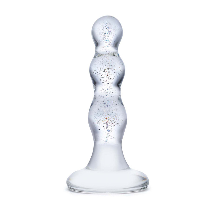 Kulkowa zatyczka analna Glas Triple Play Beaded Glass Butt Plug