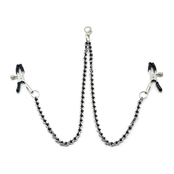 Зажими для соснів Black Beads Chains & Nipple Clamps Liebe Seele