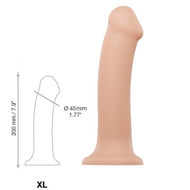 Wyjątkowo miękkie dildo Strap-on-me Silicone Bendable Dildo Double Density XL Vanilla