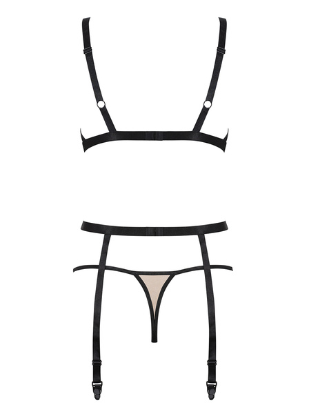 Бежевий комплект з поясом для панчох Nudelia Nude L/Xl Obsessive