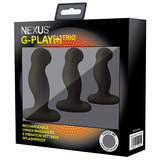 Zestaw Trzech Różnych Masażerów Prostaty G-Play+ Trio S/M/L Black Nexus
