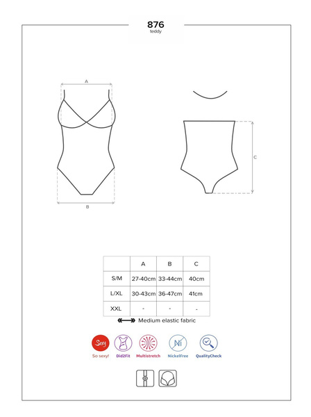 876-Ted-1 Body Czarne S/M Obsessive